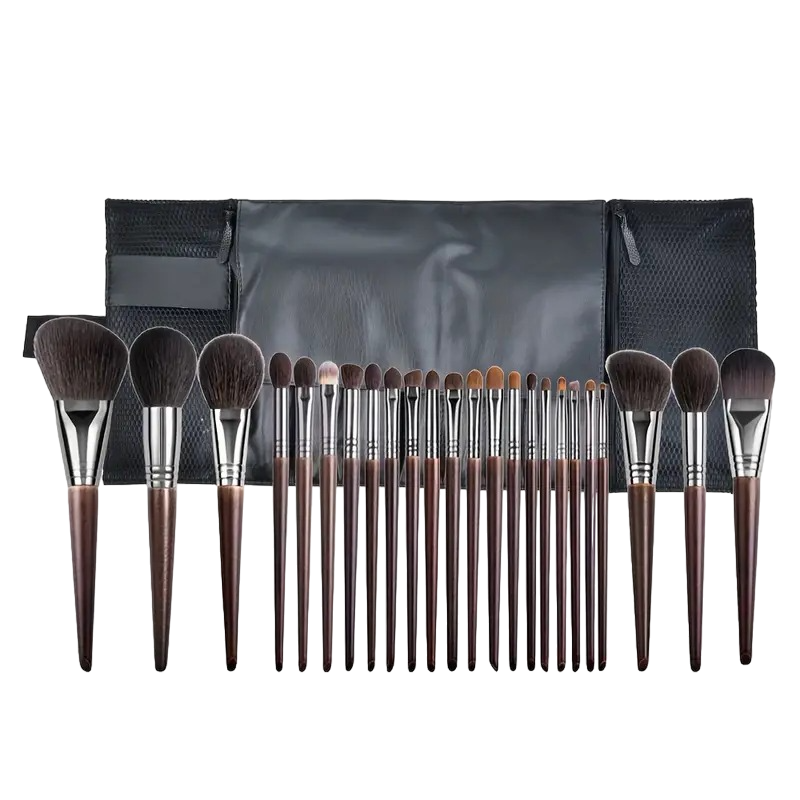 24-teiliges Premium-Makeuppinsel-Set für Foundation, Blending, Rouge, Concealer und Lidschatten – inklusive praktischer Reisetasche. Perfekt als Geschenk!